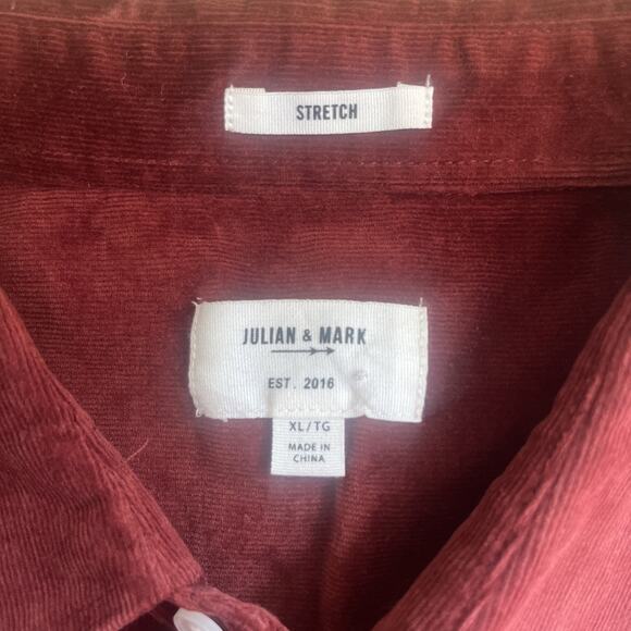 NWOT Julian & Mark Brown Corduroy Button Down Shirt Men's Size Extra Large - Picture 3 of 7